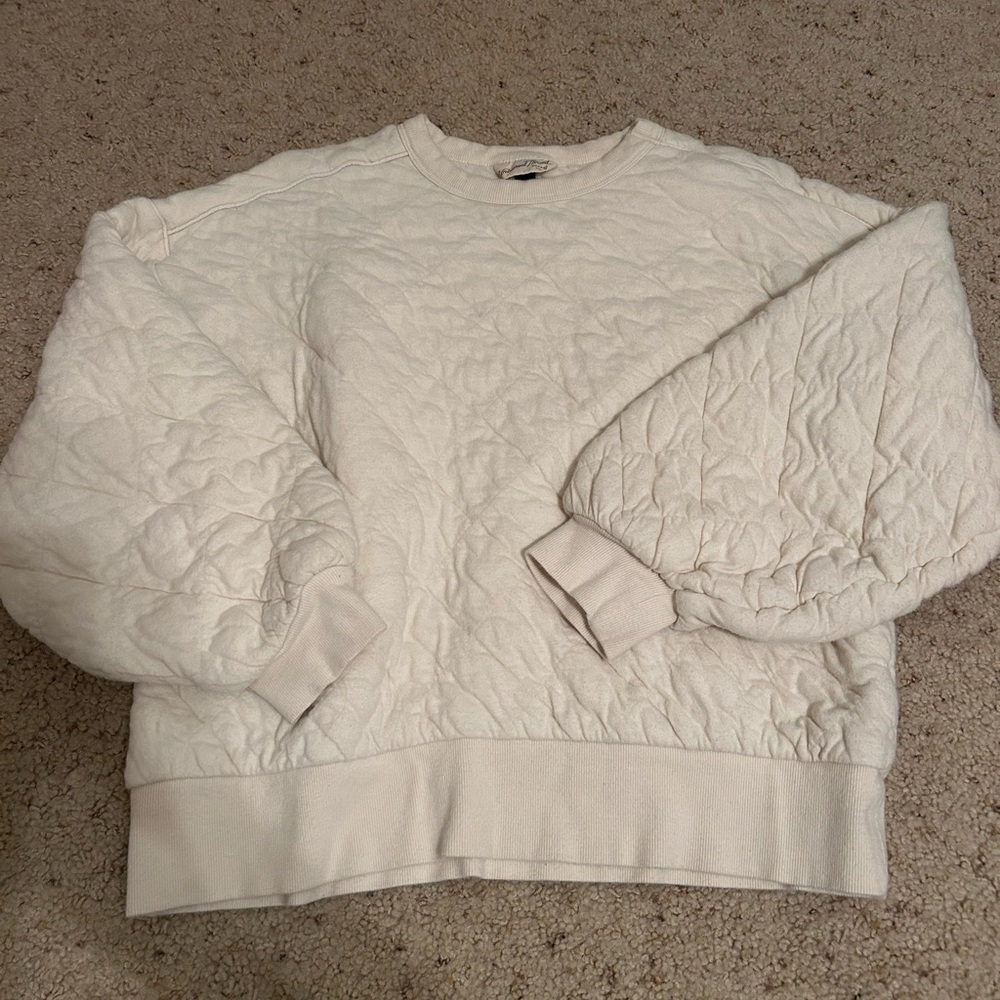 Women’s White Quilted Sweater